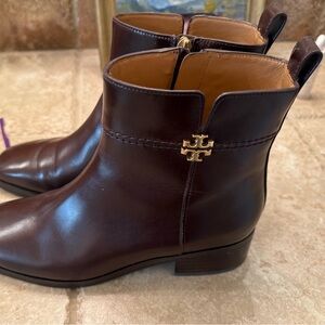 Tory Burch Dark Brown Ankle Booties